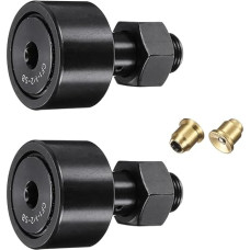 sourcing map 2 Stück CF-1-1/2-SB CR24 Nockenfolger-Läufer, Chromstahl-Rollenbolzenlager, 3,8 cm Rollendurchmesser, 5/8-18 UNF-Bolzentyp, für Werkzeugmaschinenführung