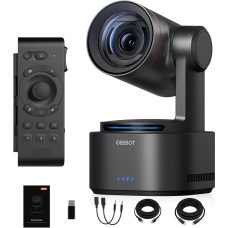 OBSBOT Tail 2 with Remote Control 4K PTZR NDI Camera 60fps, 5X Optical Zoom, AI Auto Tracking, 1/1.5 Inch 50MP, HDMI/SDI/USB/IP Multi Output, for Live Events in Church Service