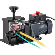 CREWORKS elektrinis kabelių nuėmimo aparatas 6 kanalai ir 5 peiliai Gręžtuvu valdomas kabelių lupimo aparatas su rankine alkūne, skirtas 3,4/5/7/10/10/12/17 mm vario laužo kabelių perdirbimui, nuėmimo aparatas