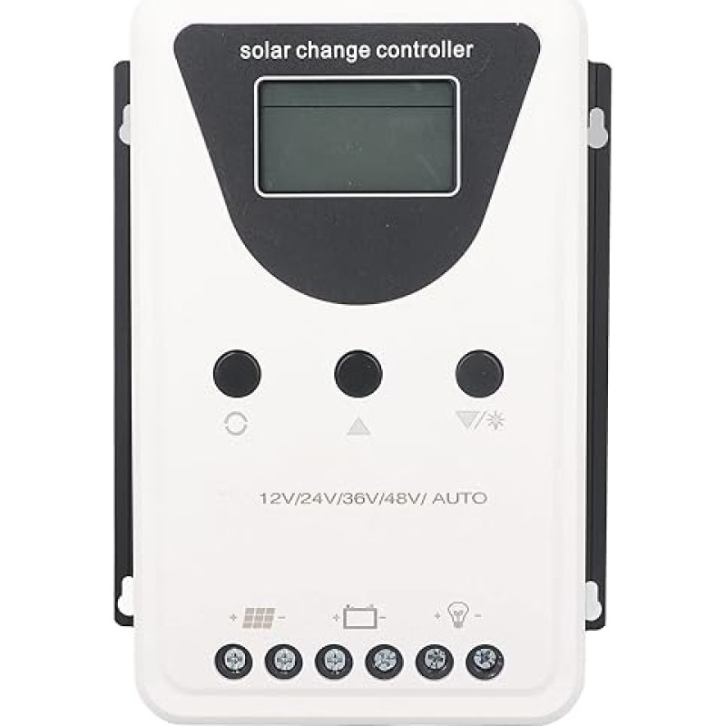 Saulės energijos įkrovimo valdiklis, 12V/24V/36V/48V nuolatinės srovės įėjimas, automatinė PWM aptikimo sistemos apsauga, saulės kolektorių baterijų valdiklis su apšviestu LCD ekranu (100A)
