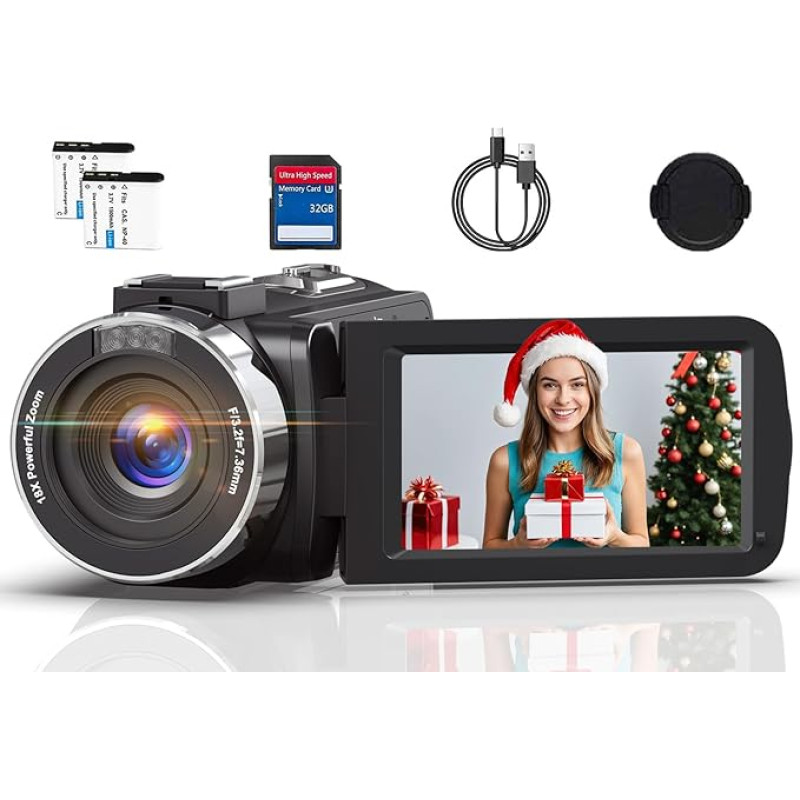 Vaizdo kamera 4K vaizdo kamera HD 80MP IR naktinio matymo vaizdo kamera 