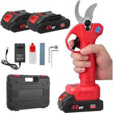 Professional Battery Pruning Shears 30 mm 600 W Cutting Diameter Garden Shears with 2 Batteries 2000 mAh Electric Garden Scissors with LCD Display for Branches, Shrubs and Trunks, Farm