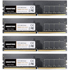 DDR4 OPERATYVIOJI ATMINTIS: GIGASTONE 64GB rinkinys (4x16GB) DDR4 2666MHz (2400MHz arba 2133MHz) PC4-21300(PC4-19200/17000) CL19 1.2V UDIMM 288Pin Non-ECC Unbuffered PC Desktop High Upgrade atnaujinimas atnaujinimas