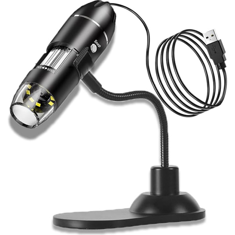 USB skaitmeninis mikroskopas, mini mikroskopas, HD mikroskopo kamera, 1000x didinimas, 