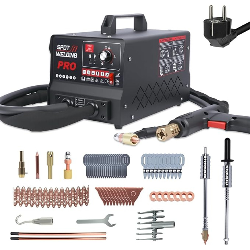 220 V kėbulo įlenkimų taisymo aparatas, 3500 W varžtų suvirinimo aparatas, skirtas kėbulo įlenkimų taisymui, su automatinio / rankinio suvirinimo funkcija ir 6 suvirinimo režimais PRO