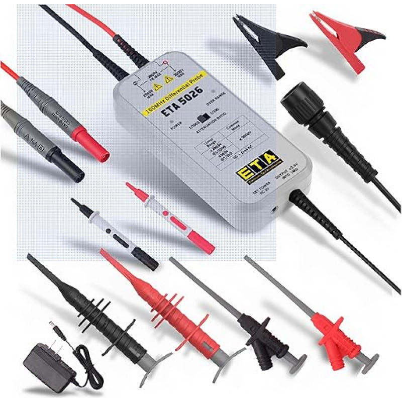 ETA oscilografo diferencinis zondas 50/100/200 MHz oscilografo aukštos įtampos diferencinis zondas HV izoliacijos zondas (ETA5026 100 MHz 2600 V)