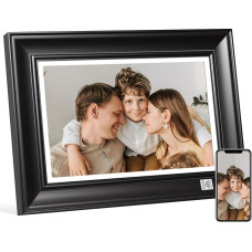 KODAK Digital Picture Frame, 10 Inches, WiFi Digital Photo Frame with 32 GB Memory, Wooden Electronic Picture Frame with FHD 1920 x 1200 Touch Screen, Share Photos, Videos, Music with Your Loved Ones