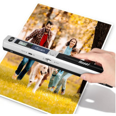 A4 formato nešiojamasis skeneris, USB vaizdo skeneris, rankinis skeneris, spalvotas skenavimas, 900 DPI A4 formato nešiojamasis JPG/PDF formato dokumentų skeneris (sidabrinis skeneris + 16GTF kortelė)