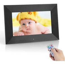 Vicloon 7 Inch Digital Picture Frame, HD IPS Screen, Photo/Music/Video Player/Calendar/Alarm, with Remote Control, Supports USB/SD Card, Wall Mountable (Non WiFi)