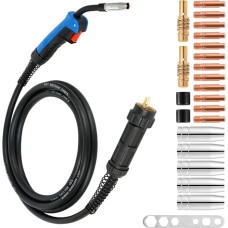 5 m MIG MAG Welding Torch with 22 Pieces Wear Parts Set Hose Package Protective Gas MB15 AK Welding Machine Accessories Euro Central Connection for Welding Machines CO² Welding