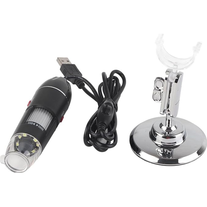 LED didintuvas Reguliuojamas LED mikroskopas 300 000 pikselių nuo 50x iki 500x didinimo 0.3MP USB didintuvas kompiuteriui su laikikliu