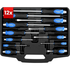 SW-Stahl S7891 Atsuktuvų rinkinys, atsparus smūgiams, 12 dalių, dantytas ir kryžminis, atsuktuvų įrankių rinkinys