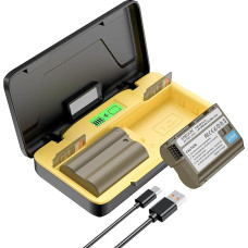 ENEGON EN-EL15/EL15C dvigubos baterijos (3000 mAh) ir 20 W talpos greitojo įkroviklio rinkinys, suderinamas su Nikon Z5, Z6, Z7, Z8, Z6iii, ZF, D7000, D7100, D7200, D7500, D610, D810, D800 D600 0 D80 0e D850 D880