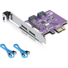 2 prievadų eSATA3.0 arba 2 prievadų SATA3.0 nevaldoma valdiklio kortelė, X1, su 2 SATA kabeliais, palaiko SSD ir HDD