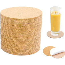 20 vnt. klijų Runde Kork Untersetzer Selbstklebender Kork für DIY Handwerk Getränke Home Tabletop Dekoration (100x2mm)