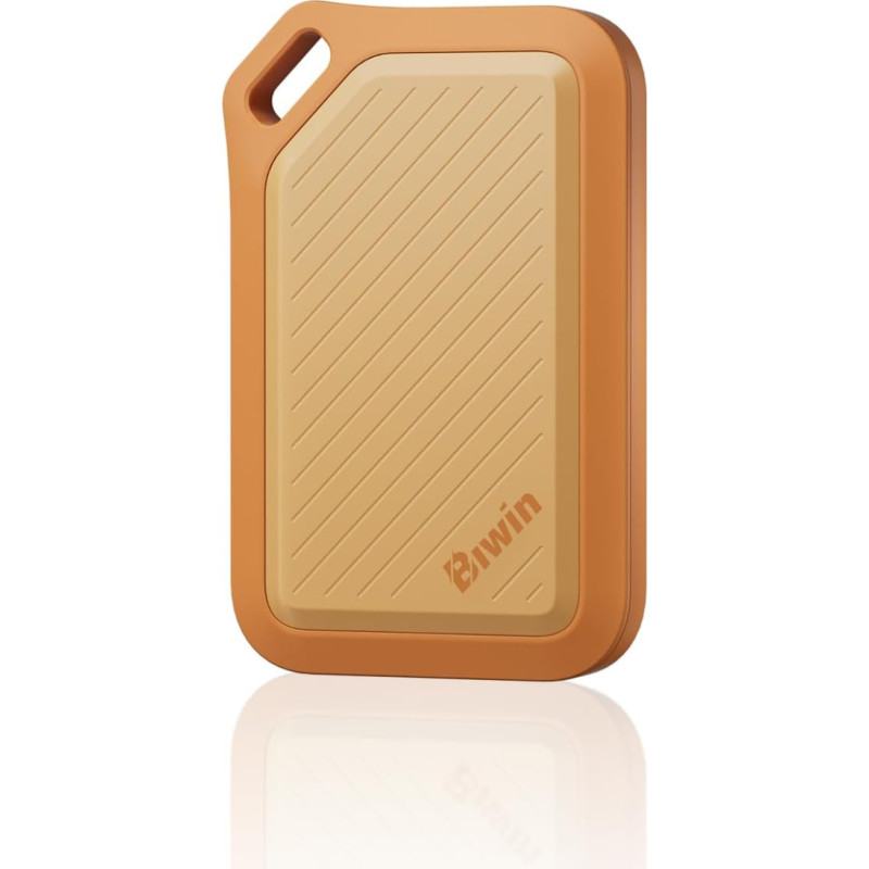 BIWIN Amber PR2000 4TB USB 3.2 Gen2x2 išorinis SSD diskas - iki 2000 MB/s IP67 atsparus vandeniui - nešiojamasis NVMe išorinis SSD diskas su USB-C ir USB-A adapteriu, oranžinis