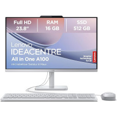 Lenovo All in One A100 PC | 23,8 colių Full HD ekranas | Intel Core i3-N305 | 16 GB RAM | 512 GB SSD | Intel UHD Graphics | Win11 Home | QWERTZ | Pilka | Komplekte yra belaidė klaviatūra ir pelė | 3 mėnesių Premium priežiūra