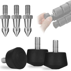 6 Pcs Rubber Tripod Foot Spikes 1/4