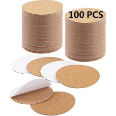 100 Stück selbstklebende Kork-Runde für individuelle Untersetzer, leicht zu klebenden Untersetzer, Bastelbedarf