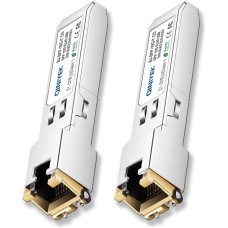 [2 pakuotės] 1.25/2.5/5/10G SFP+ į RJ45 siųstuvą, varinis SFP+ modulis, Cat.6a/7, iki 30 m, skirtas 