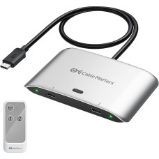 Cable Matters 20G USB C Switch for 2 Computers, 140W PD, up to 8K @ 30Hz under Windows, 4K @ 60Hz under macOS, Use of a Thunderbolt 4 Monitor/Dock (Not for Docks with Connected Cable)