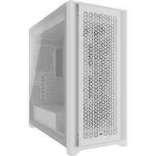 CORSAIR 5000D CORE Airflow Mid Tower ATX kompiuterio korpusas - be ventiliatoriaus - grūdinto stiklo šoninis skydelis - didelio oro srauto dizainas - erdvus vidus keliems 360 mm radiatoriams - baltas