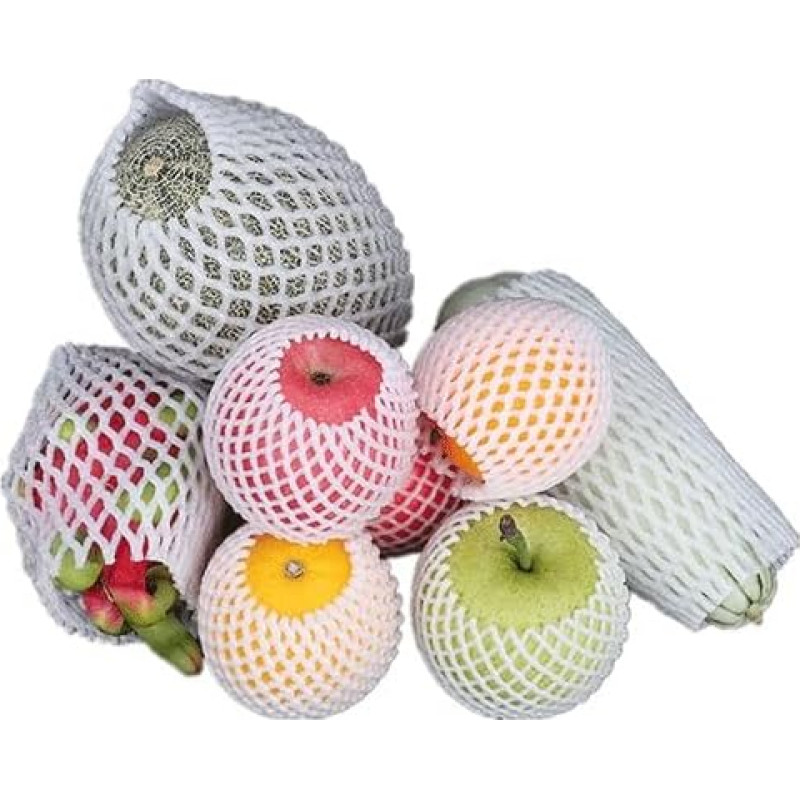 50 Stück Schaumstoff-Netzhüllentaschen, for stoßfesten Schutz, Transportverpackung, Gemüse, Obst, Dicke Netztasche(20X10CM)