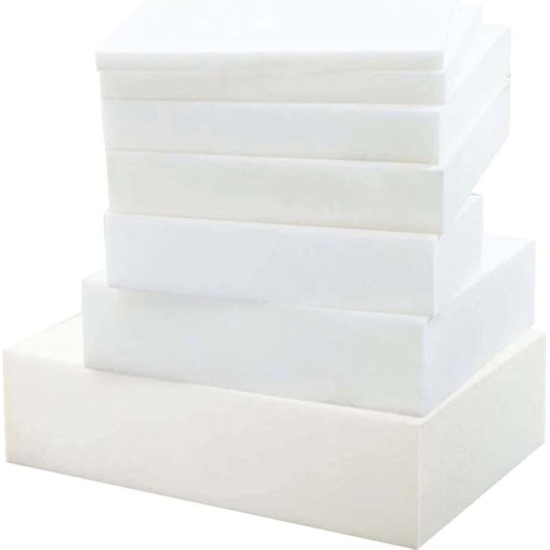 Hochdichter Schaumstoff, maßgeschneiderter Zuschnitt für Sofakissen, Stühle, Hocker und Sitze (45 x 45 cm, 3 cm Dicke) - Premium-Polsterpolsterung für Komfort