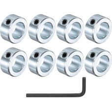 QUARKZMAN 8-Piece Set Screw Shaft Collar 3/4 Inch Bore Galvanised Steel Shaft Collar 1-1/4 Inch OD, 9/16 Inch Wide Axle Collar Clamp with Hex Key