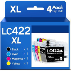 LC422XL LC422 kasetės suderinamos su Brother LC-422 LC422 rašalo kasetėmis 422XL spausdintuvo kasetės, skirtos Brother MFC-J5340DW, MFC-J5345DW, MFC-J5345DW, MFC-J5740DW, MFC-J6540DW, MFC-J6940DW, 4 vnt.