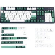 German French Italian Spain UK ISO Botanical Dye Sub Thick PBT Cherry Profile Keycaps Set for QWERTZ AZERTY MX Keyboard (Keycaps Only) (German ISO)