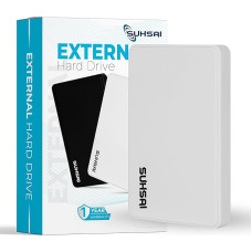 SUHSAI External Hard Drive 320GB 2.5 Inch External Hard Drive Storage Backup Drive Hard Drive Portable USB 2.0 Hard Drive Compatible with Mac Laptop Desktop Computer (White)
