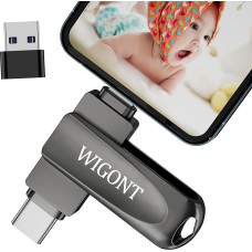 USB atmintinė 128 GB 3 in 1 USB atmintinė, kurioje galima saugoti daugiau nuotraukų ir vaizdo įrašų Atmintinė i0S/Android/PC su atskiru USB adapteriu Atmintinė mobiliajam telefonui Nereikalinga programėlė