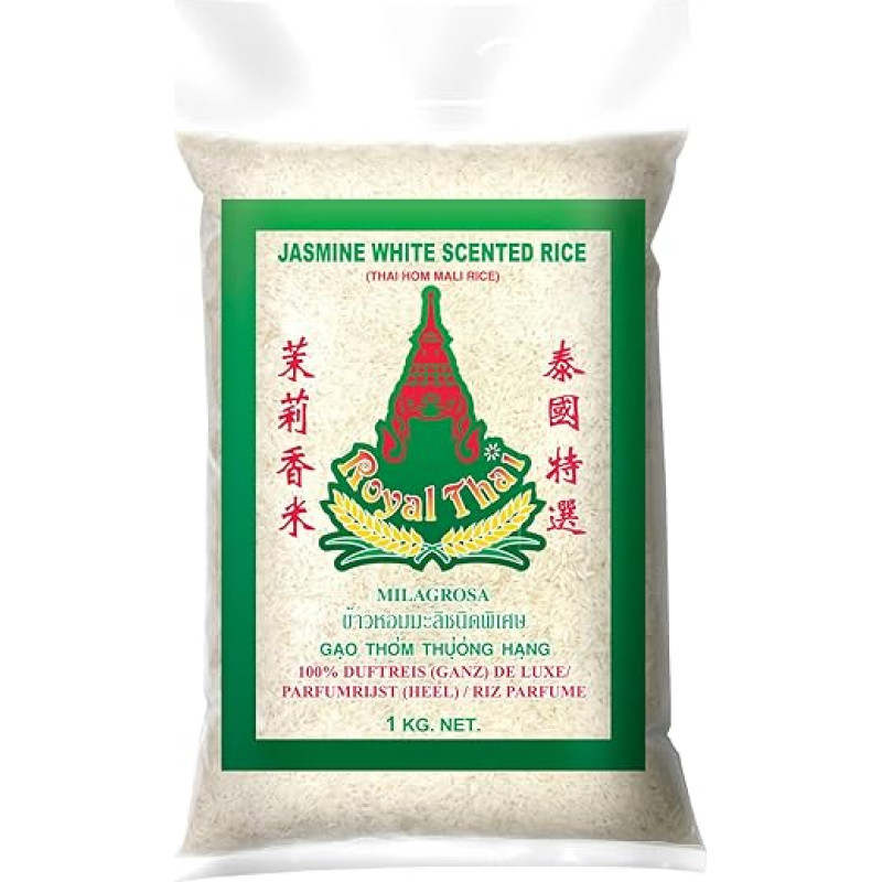 ROYAL THAI RICE Ilgagrūdžiai jazminų ryžiai su kvapu - 10 x 1 kg - daugkartinė pakuotė