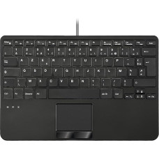 perixx PERIBOARD-525 FR Wired Mini USB Keyboard with Touchpad - Scissor Keys X Type - 28.4 x 18.2 x 2.8 cm - 2 Built-in USB Hubs - French AZERTY Layout