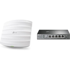 TP-Link EAP245 dviejų dažnių WLAN prieigos taškas ir ER605 5 prievadų dvigubo / daugialypio WAN VPN maršrutizatorius