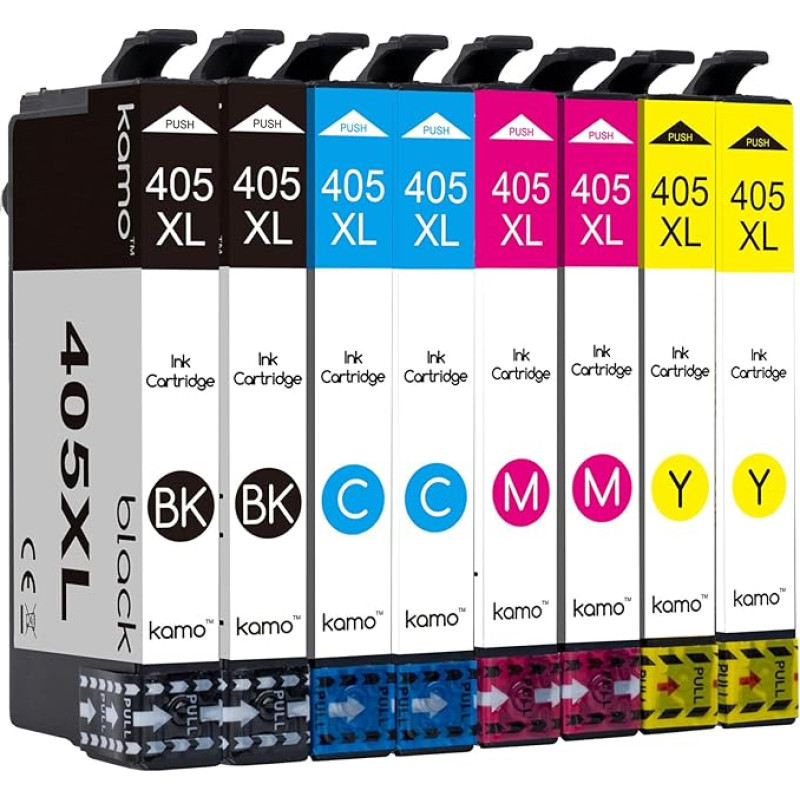 kamo 405 XL spausdintuvo kasetės suderinamos su Epson 405 405XL kasetėmis, skirtomis Workforce WF-7840DTWF WF-7830DTWF WF-7310DTWF, Workforce Pro WF-4830DTWF WF-4820DWF WF-4820DWF WF-3820DWF