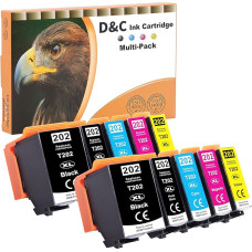D&C 202XL spausdintuvo kasetės, suderinamos su Epson 202 XL kasetėmis, skirtomis Expression Premium XP-6000 XP-6105 XP-6001 XP-6005 XP-6100 Epson XP6000 XP6105 XP6001 XP6005 XP6100 spausdintuvo kasetėms