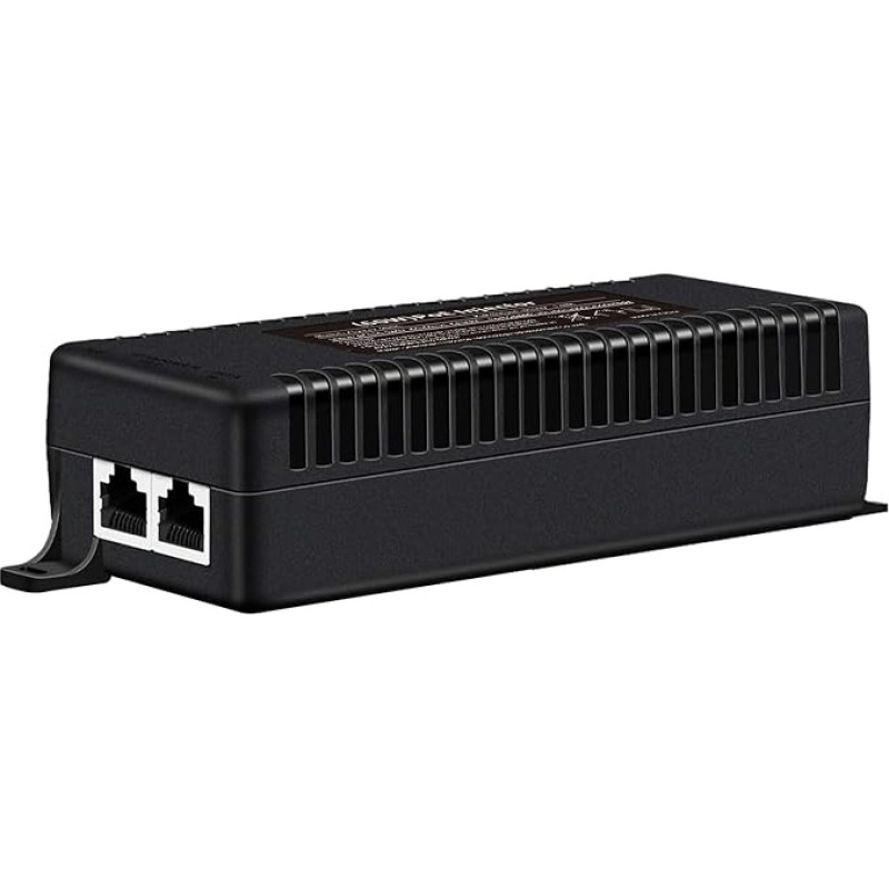 2.5G inžektorius 60W ne PoE į PoE adapteris su 2 RJ-45 prievadais - 1000/1000/2500 Mbps, atitinka IEEE 802.3af/at/bt, 