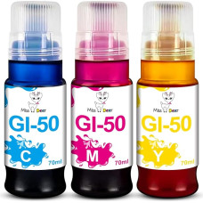 Miss Deer GI-50 C M Y pakaitalas Canon GI-50 rašalams, suderinamas su Canon Pixma GM2050 GM4050 GM4050 G5050 G6050 G7050 Pakuotė