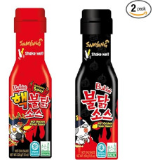Burgenstern Samyang Sauce Set Bundle, Hot Sauce Spicy Chicken, 2 x 200 g, Extremely Sharp Sauce for 400 g, Ideal for Barbecue Marinades and Asian Dishes