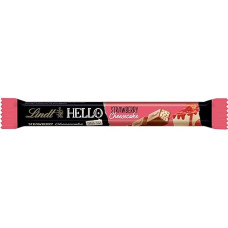 Lindt šokoladas | Hello Sticks Strawberry Cheesecake | 37 g | Pieniško šokolado lazdelės su braškių varškės kremo įdaru | Šokoladiniai batonėliai