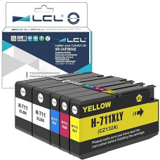 LCL suderinama rašalo kasetė 711XL 711 XL (2Black 1Cyan 1Cyan 1Magenta 1Yellow), skirta HP Designjet T120 24 T120 610 T520 24 T520 36 T520 610 T520 914 T125 24 T530 T13 0 T52, 05 JAV