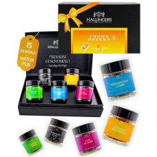 Hallingers Frohe Ostergeschenke für Osterkorb zu Ostern, 5 GewürzOstergeschenk Handmade in Glasses (Set) - Gift in Summer & as a Perfect Barbecue Gift | Congratulations Freundschaf