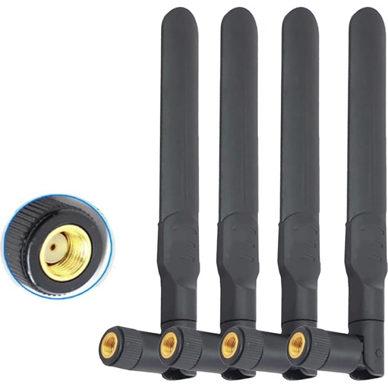 Dviejų dažnių WiFi antenos 2.4G 5.8G 8dBi MIMO RP-SMA vyriška antena, skirta WiFi maršrutizatoriui, belaidžio signalo stiprintuvui, kartotuvui, 4 vnt.