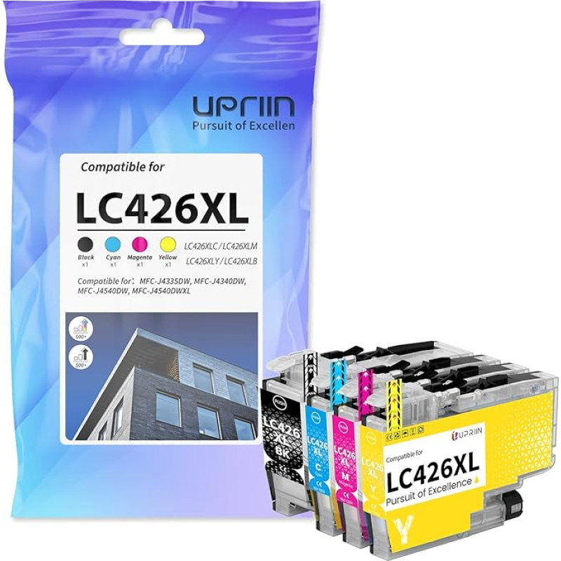 LC426XL spausdintuvo kasetės suderinamos su Brother LC426 LC426XL LC426XLVAL Daugkartinės kasetės, skirtos Brother MFC-J4335DW MFC-J4340DW MFC-J4540DW MFC-J4540DW MFC-J4540DWXL (4 vnt.)