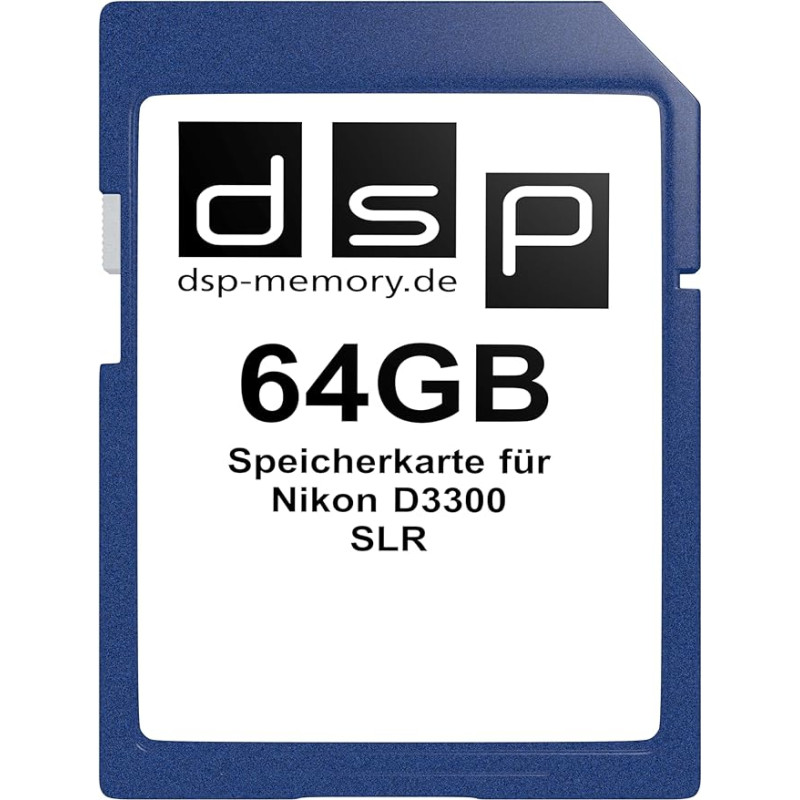 64 GB atminties kortelė, skirta veidrodiniam fotoaparatui Nikon D3300