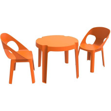 Resol Rita Set Children's Table and 2 Chairs, Plastic, Polypropylene, Orange, 60 x 51 x 78 cm, Pack of 3
