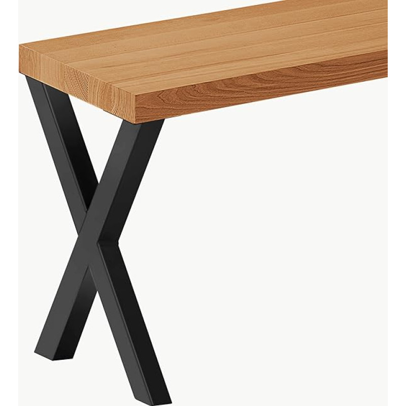 LAMO Manufaktur Valgomojo medinis suolas 30 x 60 x 47 cm Baldų kojelės Dizainas Juoda/Rustic