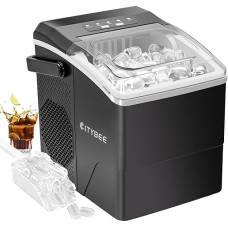 Ledo kubelių gaminimo aparatas Mažas ledo gaminimo aparatas Tylus - 2 dydžių ledo kubelių gaminimo aparatas Ledo kubelių gaminimo aparatas Mini 9 kubeliai per 6 minutes Paruoštas ledo kubelių gaminimo aparatas su nešiojama rankena, skirtas biurui, stovykl